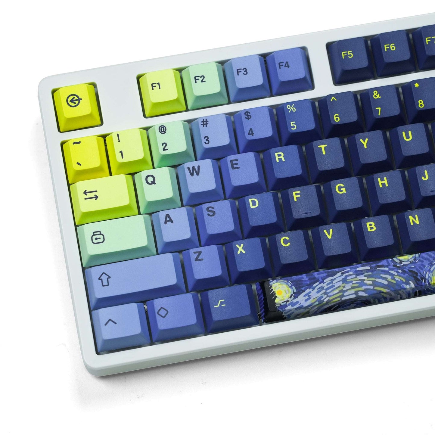 131 - Key Dye Sublimation PBT Keycap Set with Cherry Profile in The Starry Night Theme