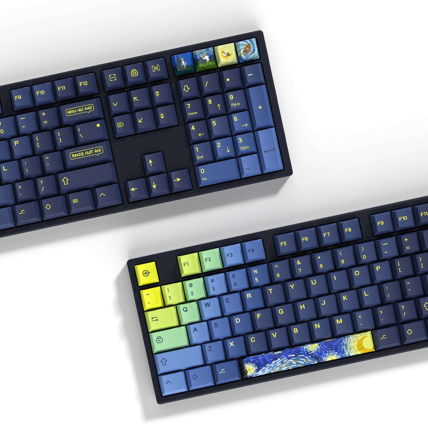 131 - Key Dye Sublimation PBT Keycap Set with Cherry Profile in The Starry Night Theme