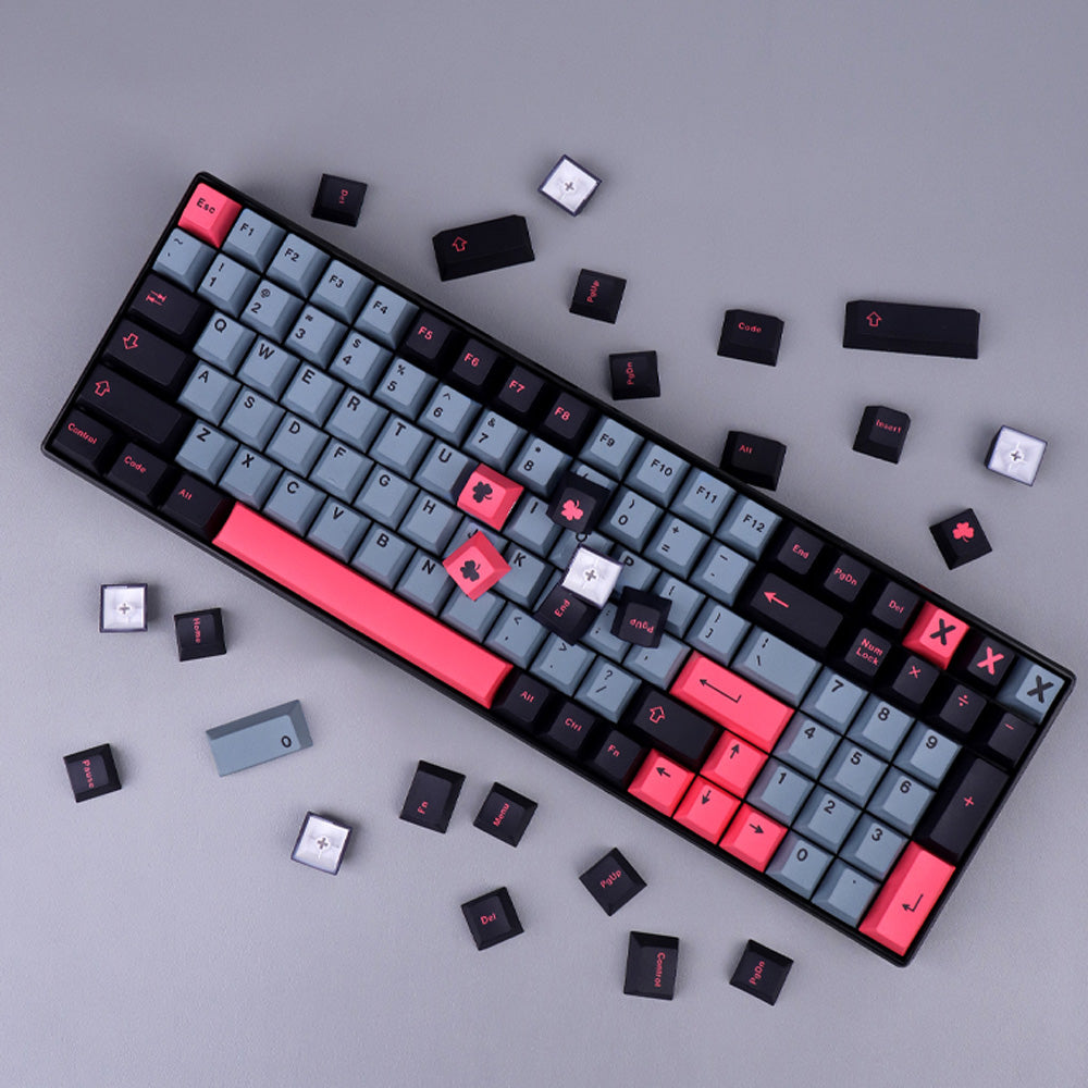 Cherry Profile 8008 Keycap Set in Pink Gray Black