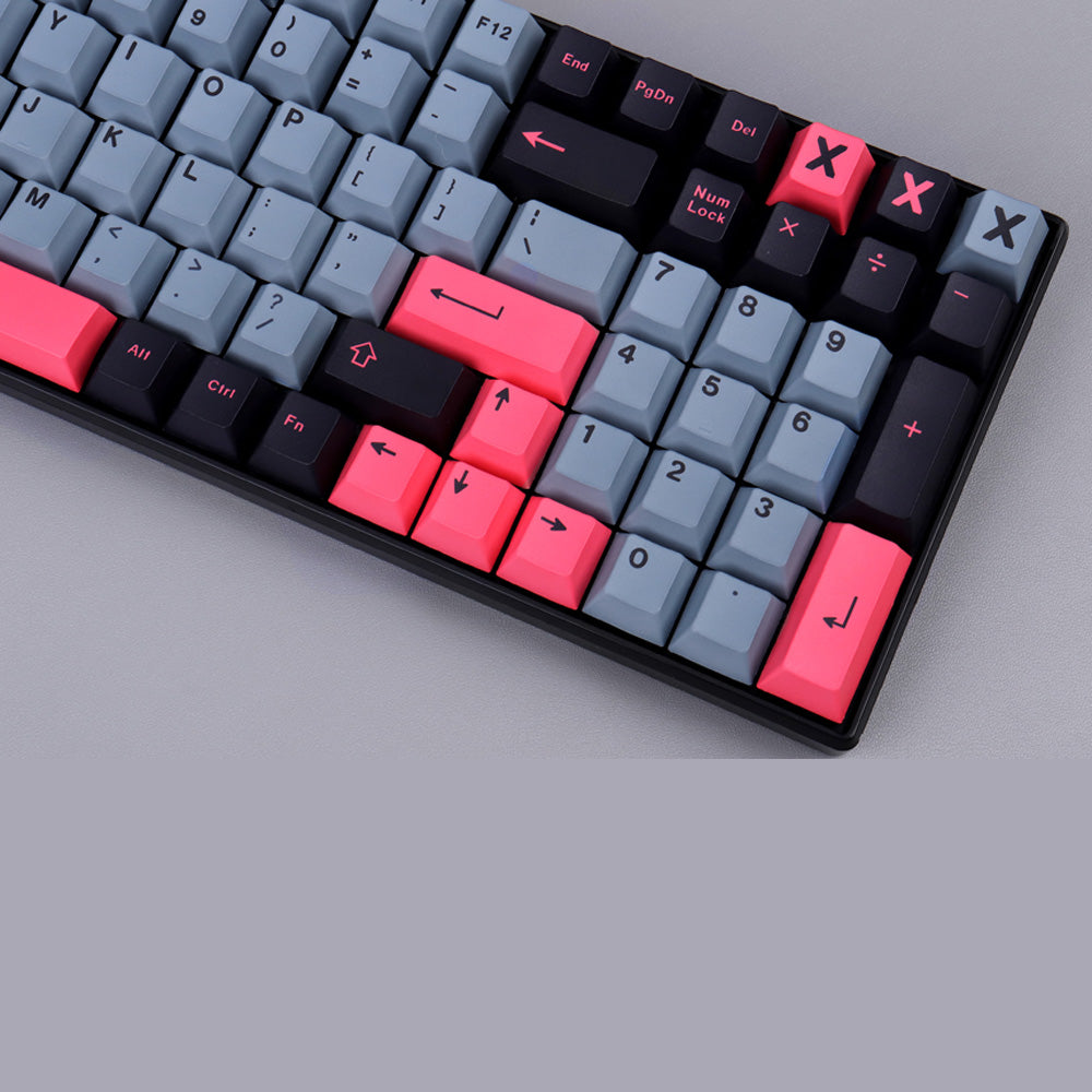 Cherry Profile 8008 Keycap Set in Pink Gray Black