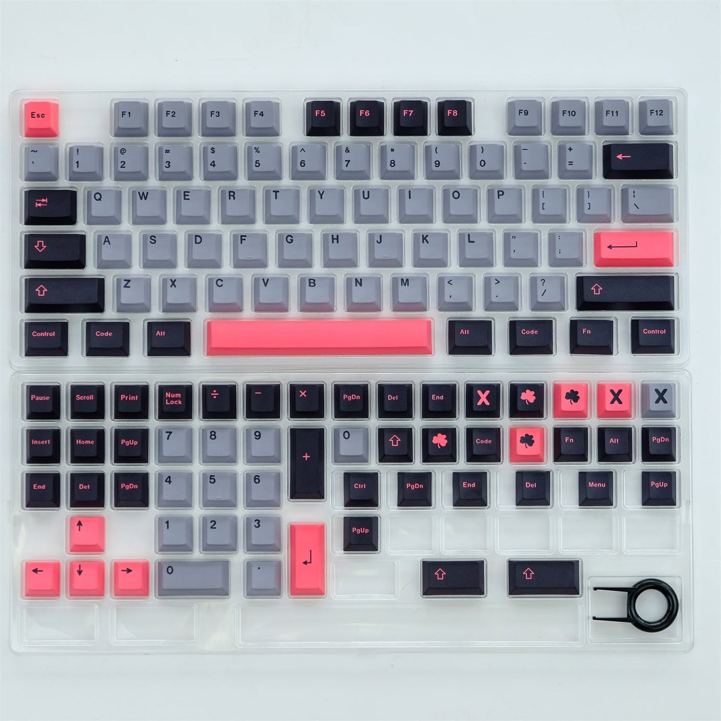 Cherry Profile 8008 Keycap Set in Pink Gray Black