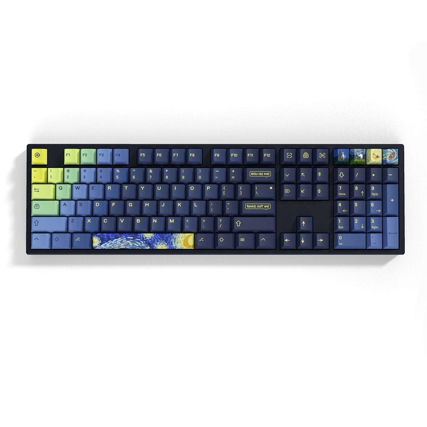 131 - Key Dye Sublimation PBT Keycap Set with Cherry Profile in The Starry Night Theme