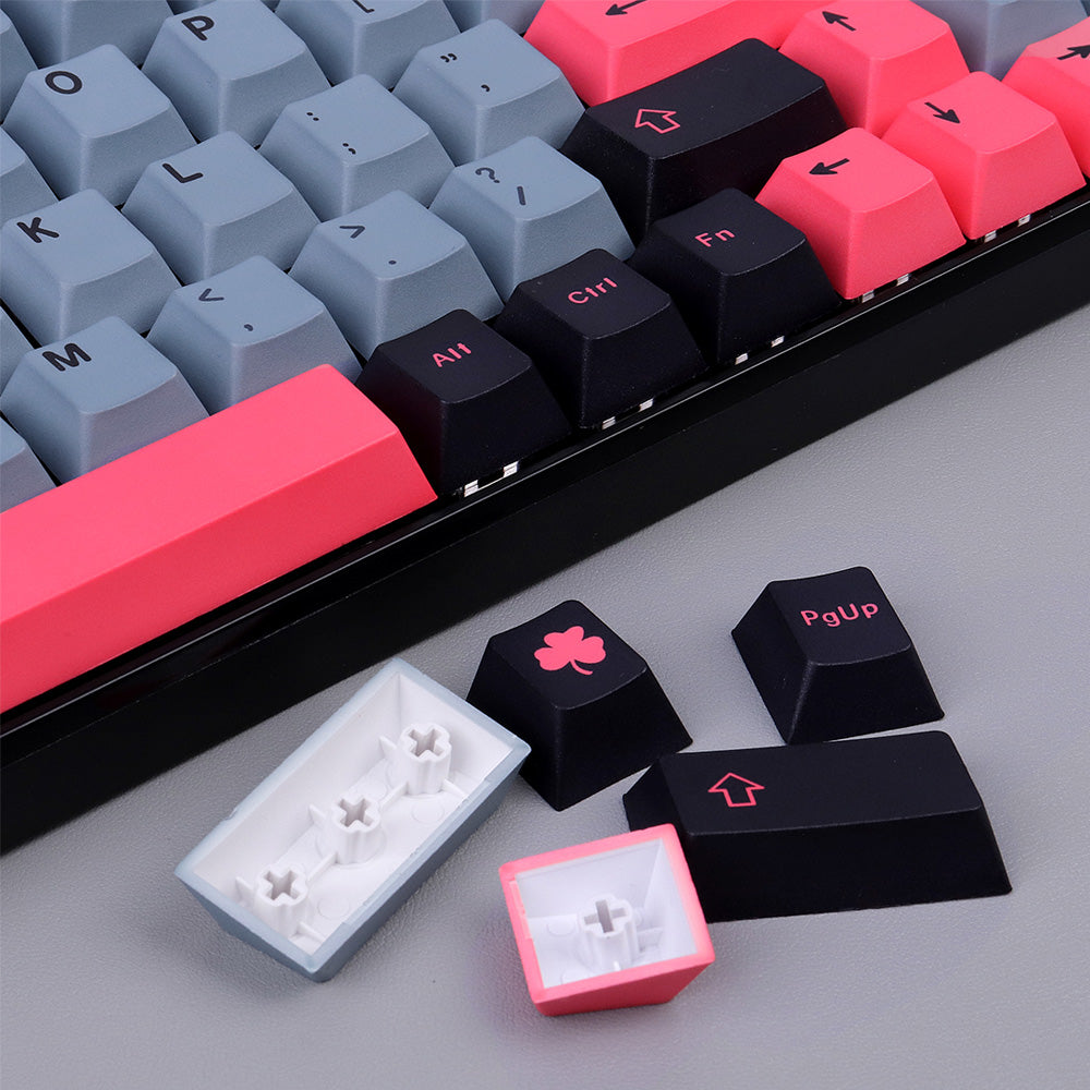 Cherry Profile 8008 Keycap Set in Pink Gray Black