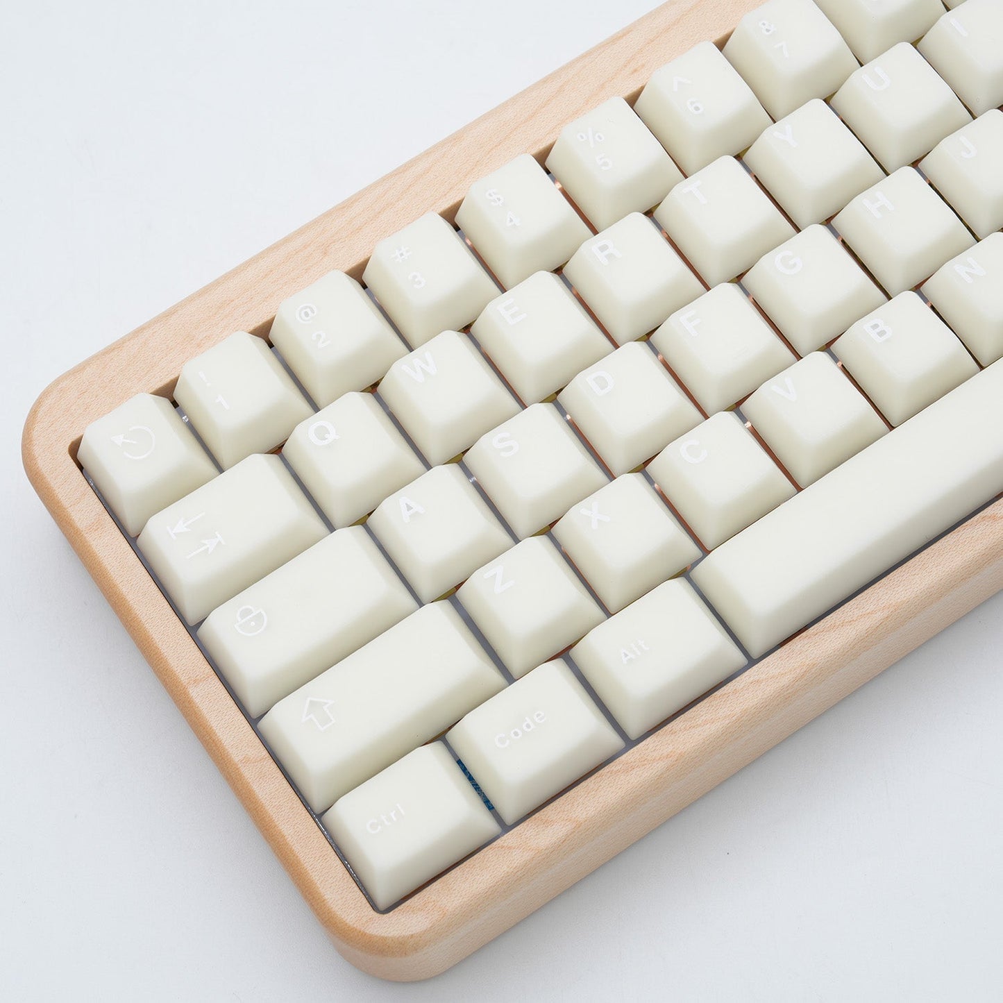 Wooden Mechanical Keyboard White Keycap