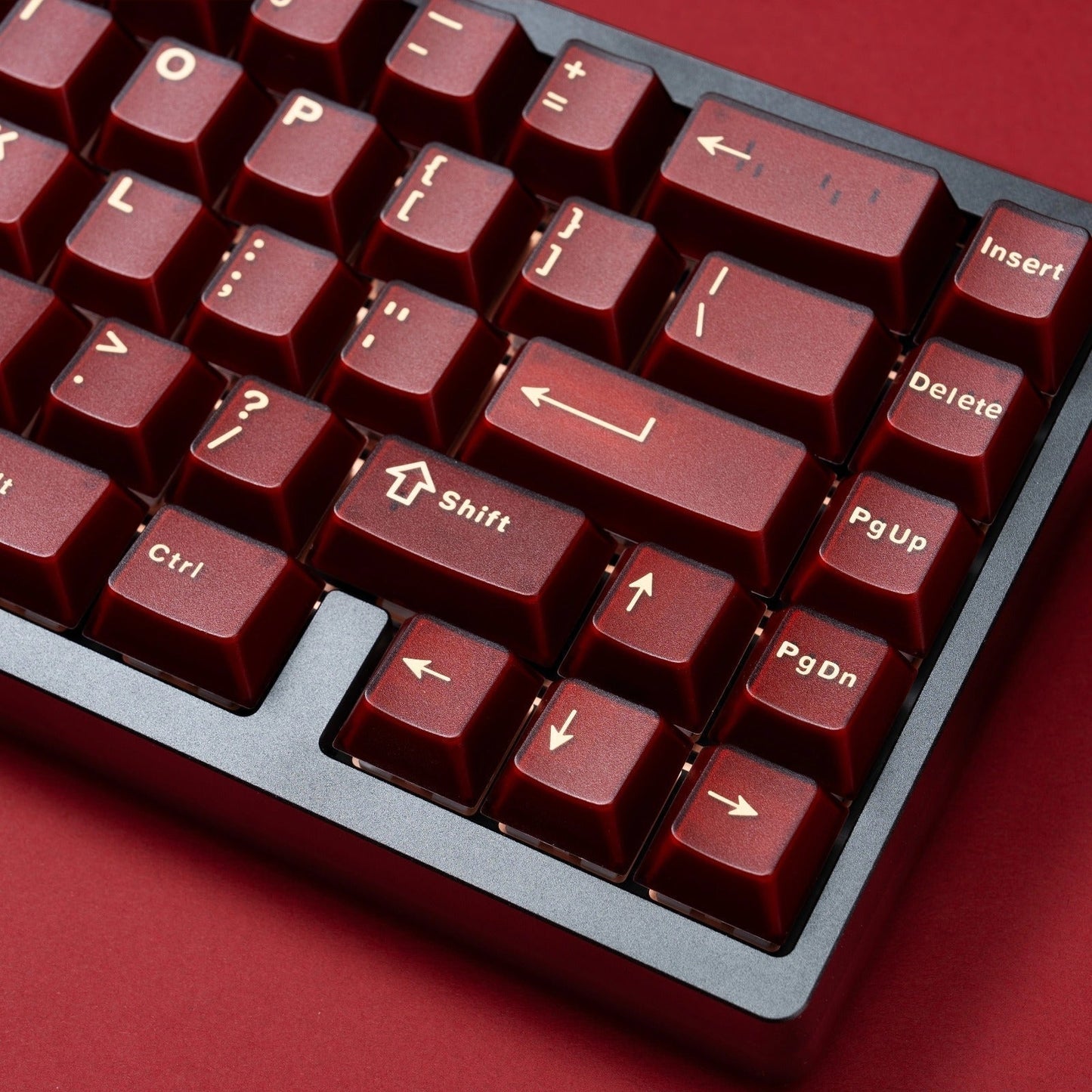 PYGA Red Translucent Keycaps ABS Double-shot Cherry Profile