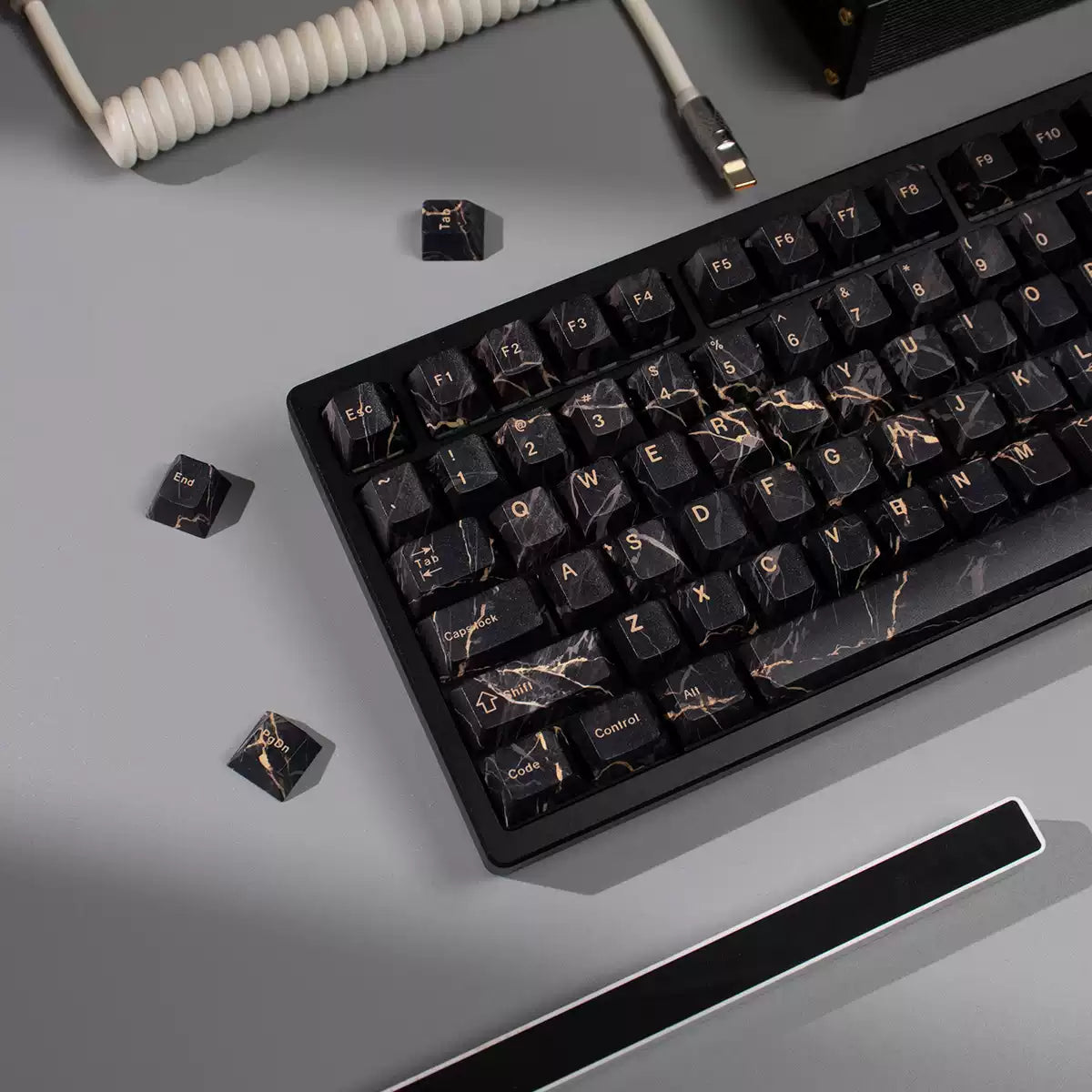 Black Marble - Artisan Cherry Profile Keycap Set