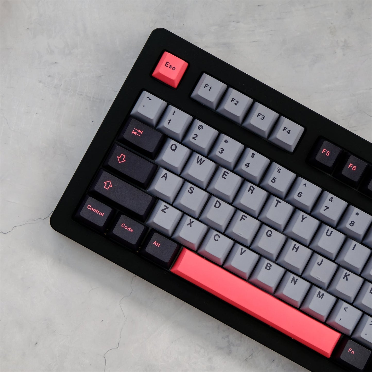 Cherry Profile 8008 Keycap Set in Pink Gray Black