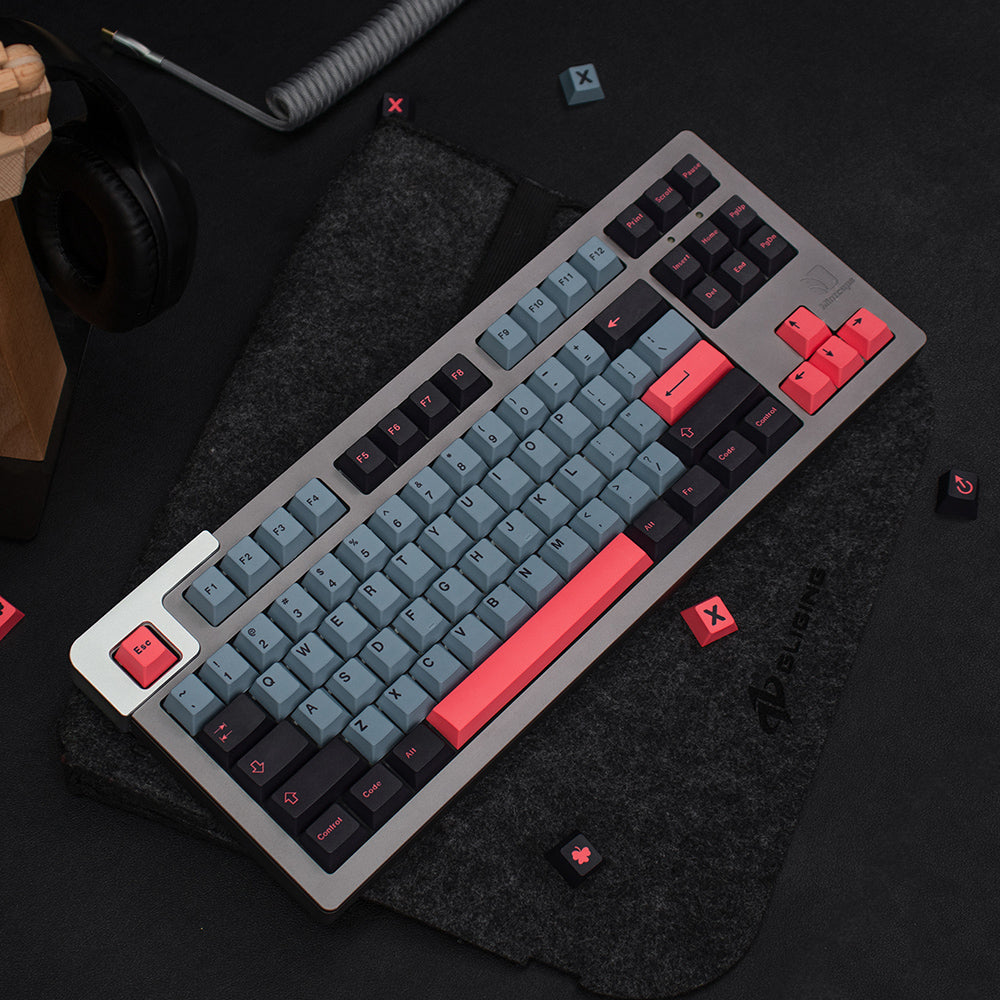 Cherry Profile 8008 Keycap Set in Pink Gray Black