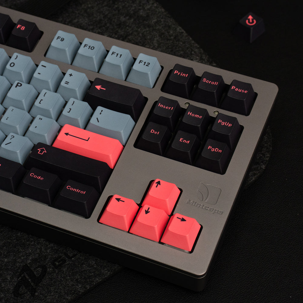 Cherry Profile 8008 Keycap Set in Pink Gray Black