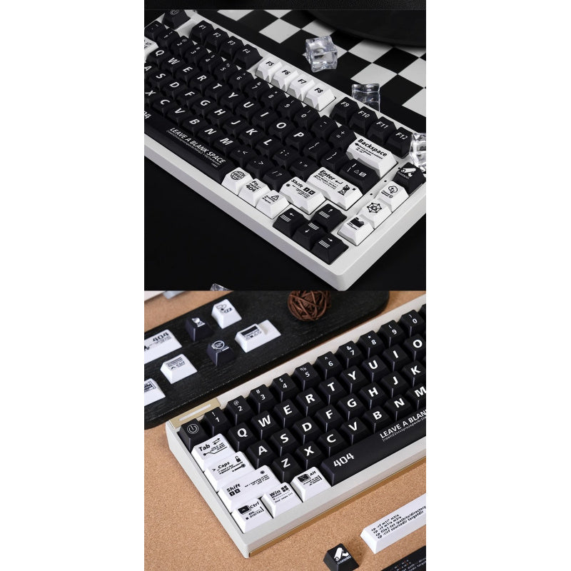 404 Error PBT Keycaps - Black/White