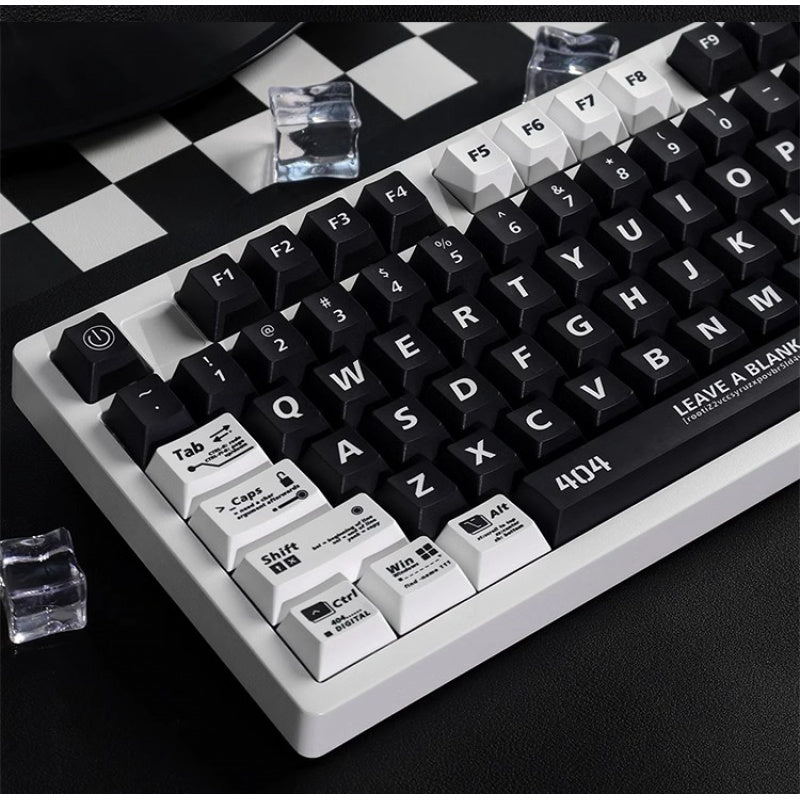 404 Error PBT Keycaps - Black/White