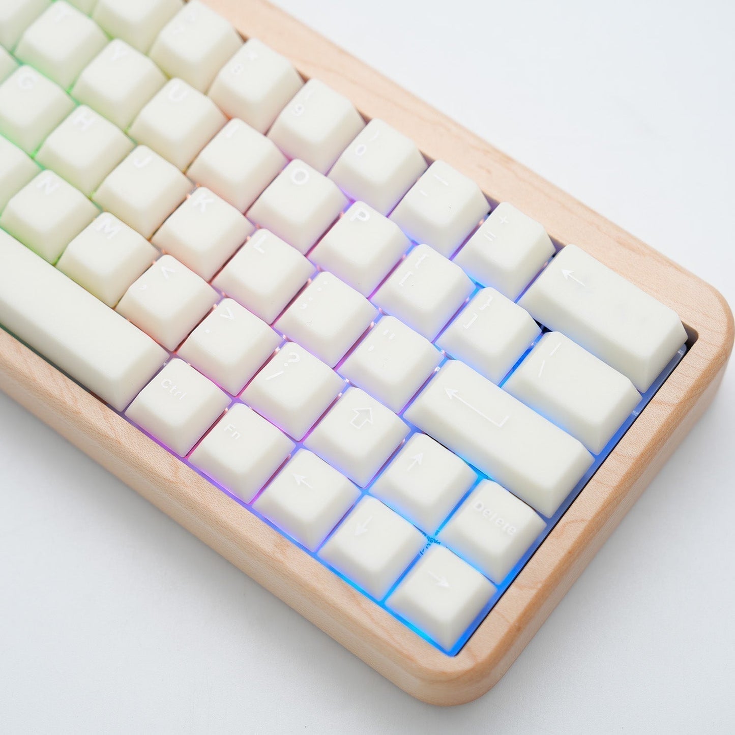 Wooden Mechanical Keyboard White Keycap